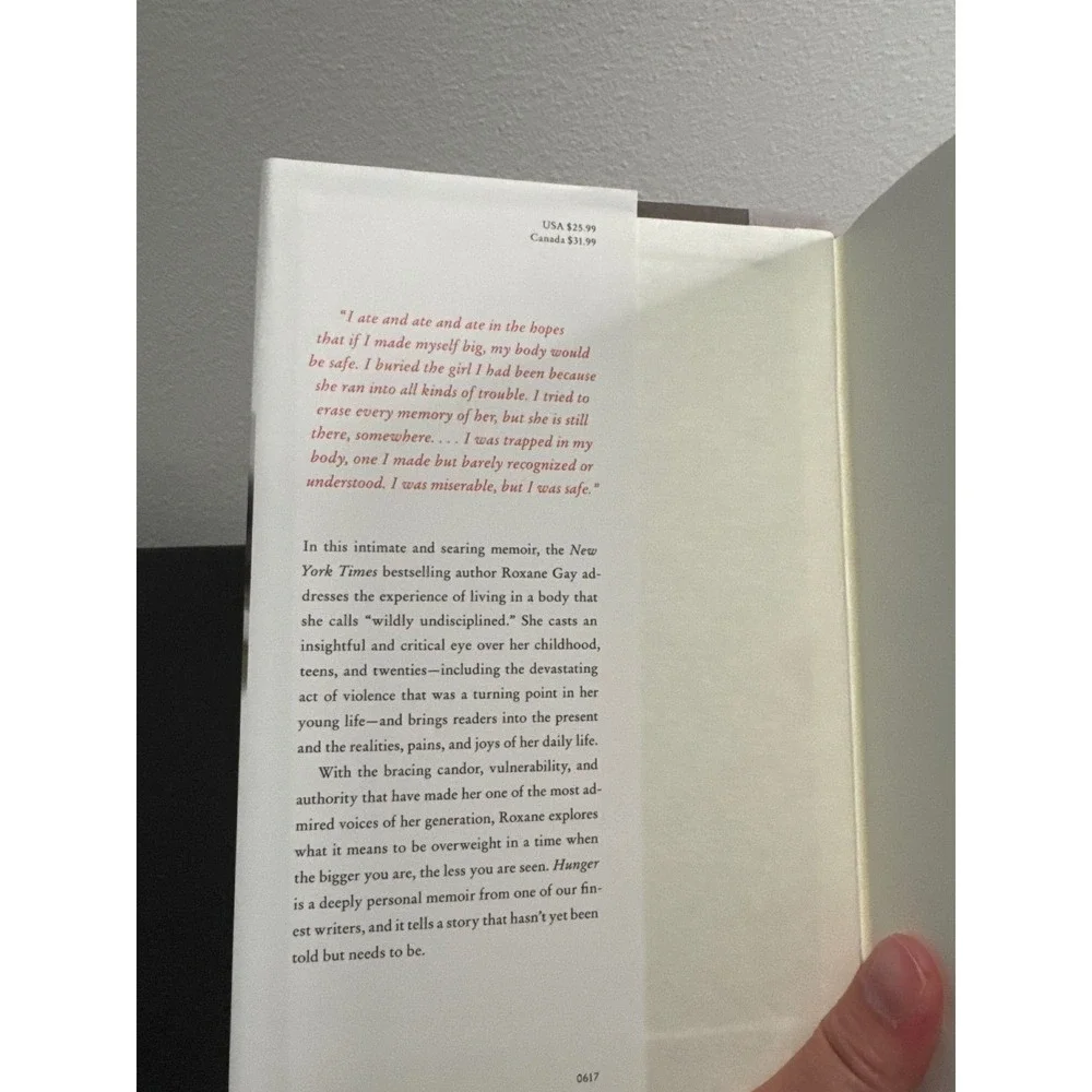 Hunger A Memoir of My Body Roxane Gay Hardcover First Edition 2017 HarperCollins